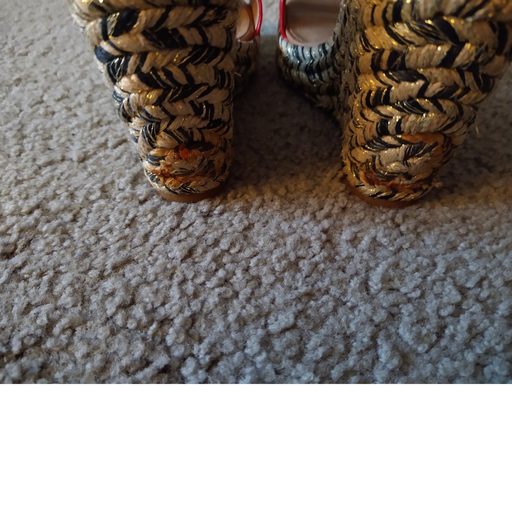 JUST FAB RED & TAN WEDGE SANDALS  - SIZE 7 - VERY CUTE - Picture 5 of 8